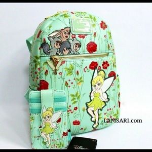 Summer Loungefly Tink & Lost Boys Green Mini Backpack + ID Holder